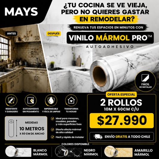 Vinilo Mármol Pro™ | Renueva tus espacios en minutos