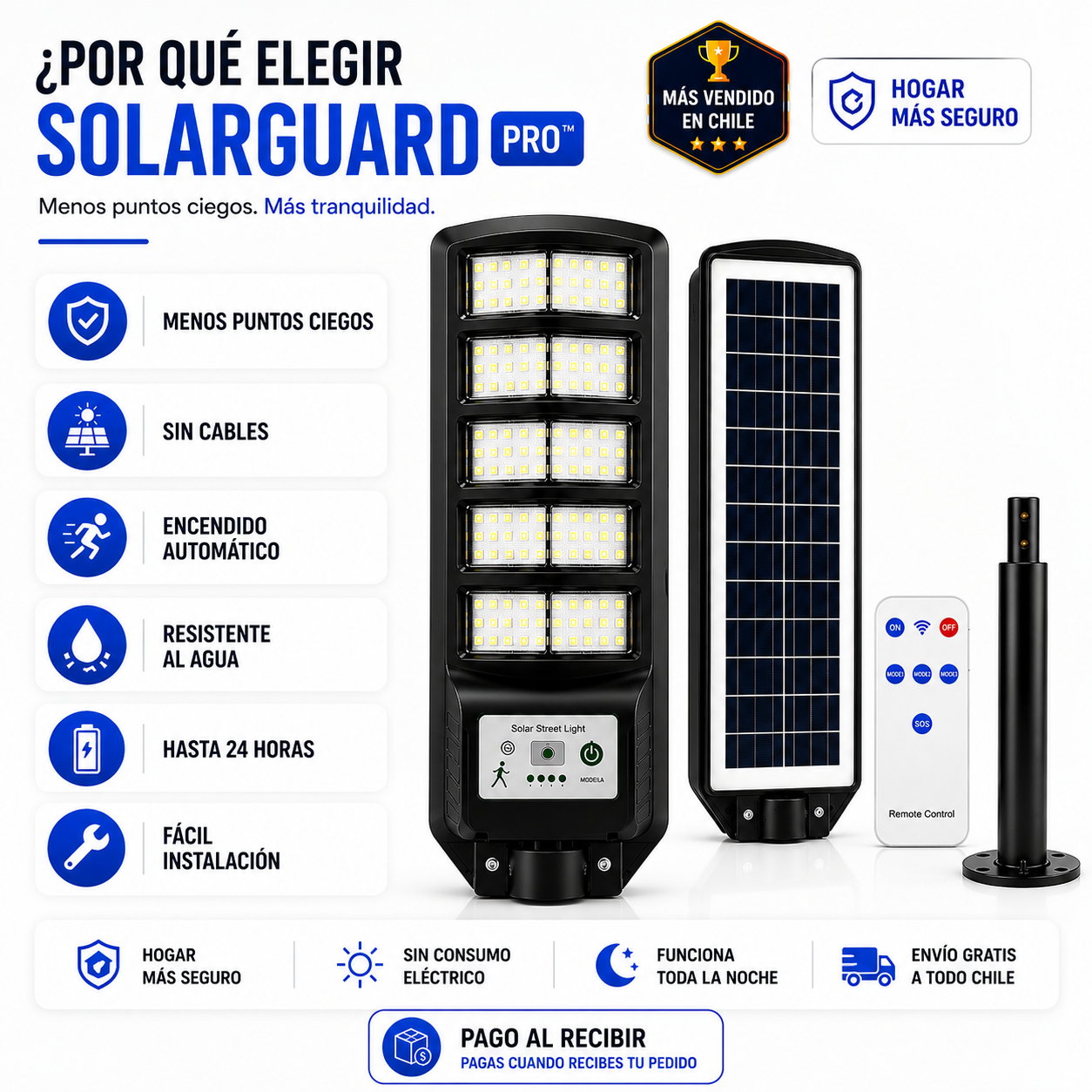 SolarGuard Pro700™ | Más luz, más seguridad.