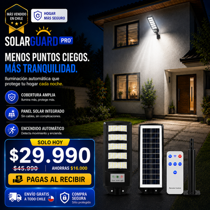 SolarGuard Pro700™ | Más luz, más seguridad.