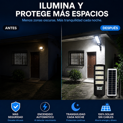 SolarGuard Pro1000™ | Más luz, más seguridad.