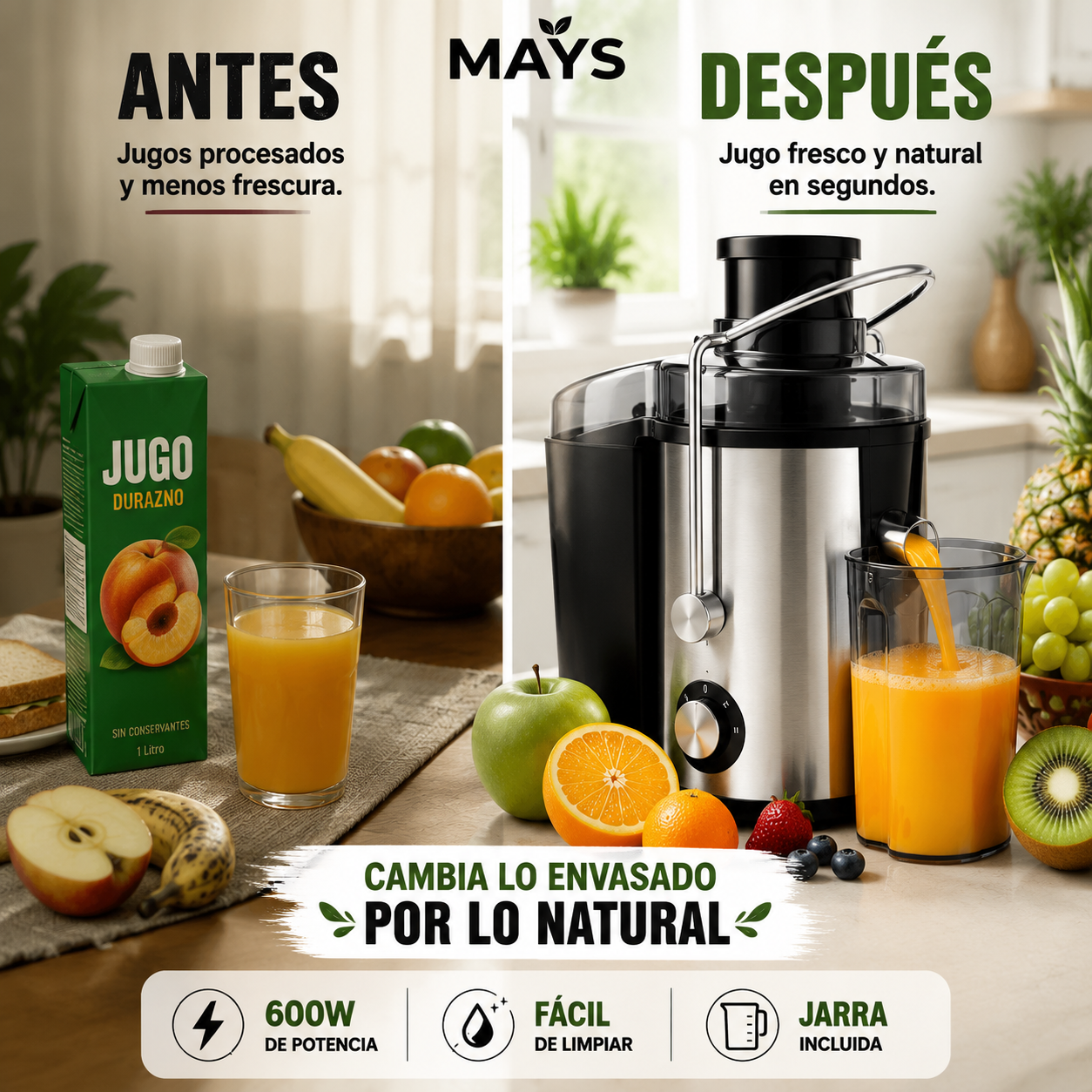 FreshMax Pro™ | Deja los jugos procesados y disfruta fruta fresca en segundos