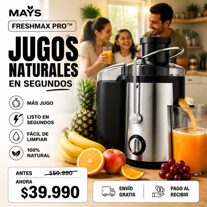 FreshMax Pro™ | Deja los jugos procesados y disfruta fruta fresca en segundos