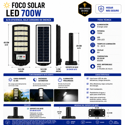 SolarGuard Pro700™ | Más luz, más seguridad.