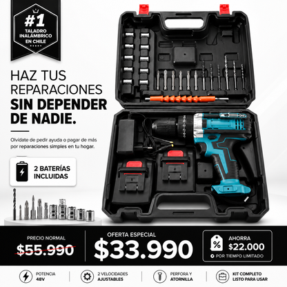 TaladroMax™ 48V| Haz Tus Reparaciones Sin Depender de Nadie